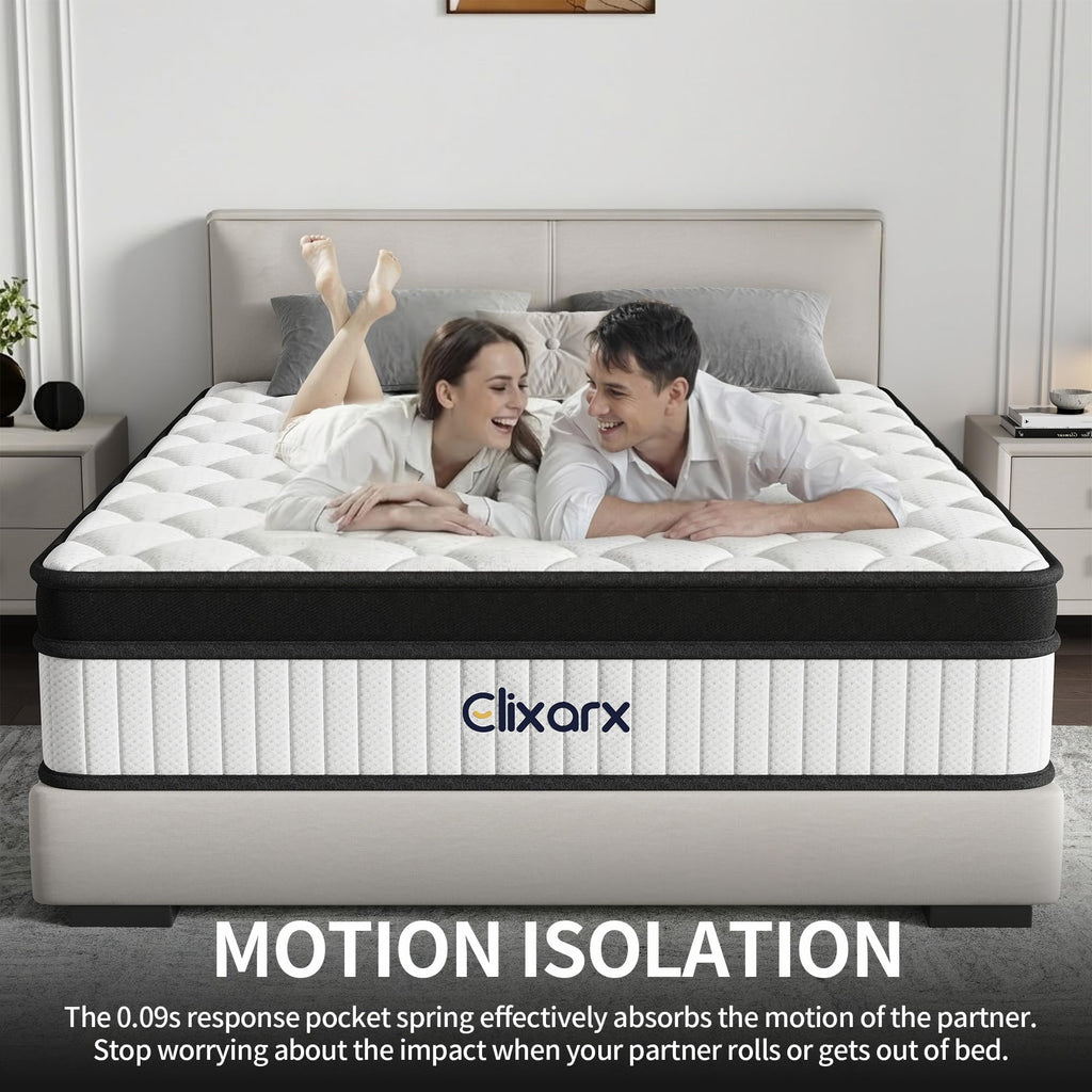 Full Size 12 Inch Hybrid Medium Firm Memory Foam Mattress V737669