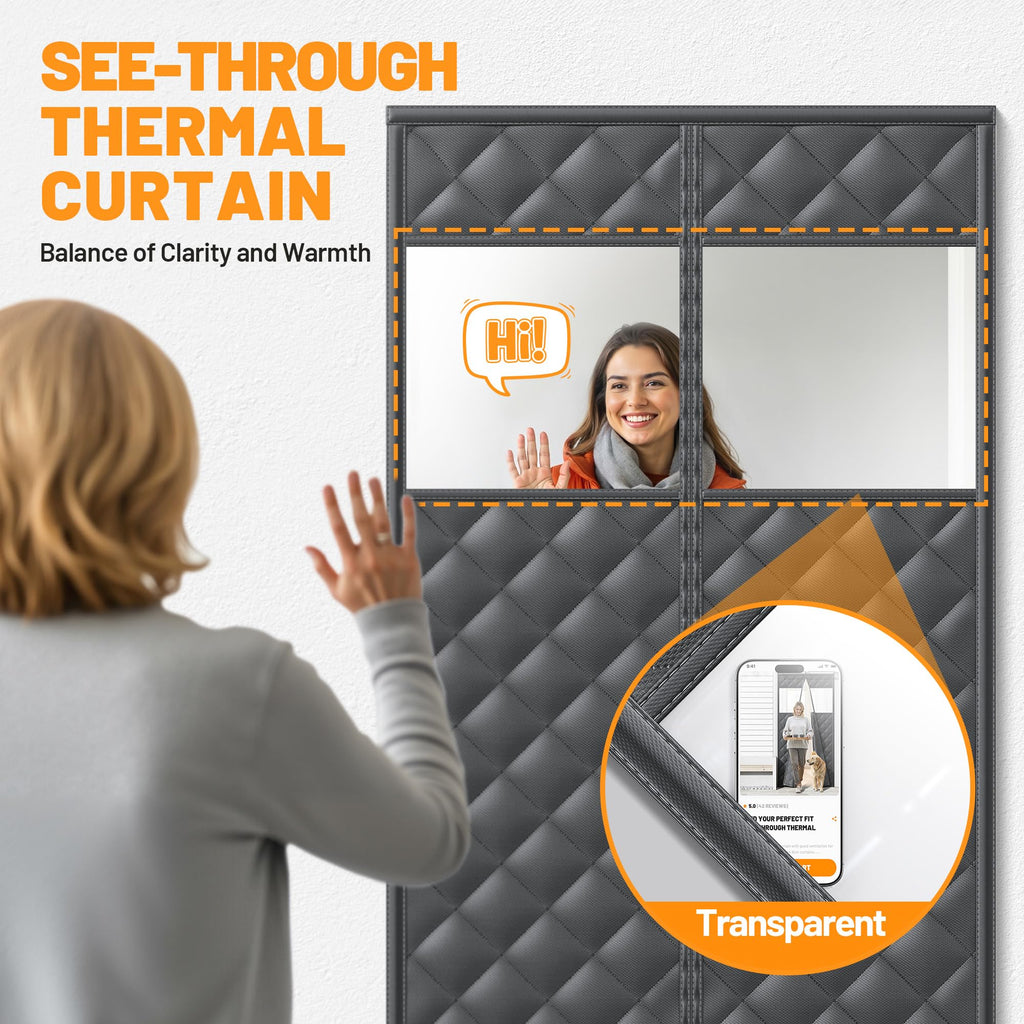 Magnetic Insulated Door Curtain 36"x82" Black Y678102