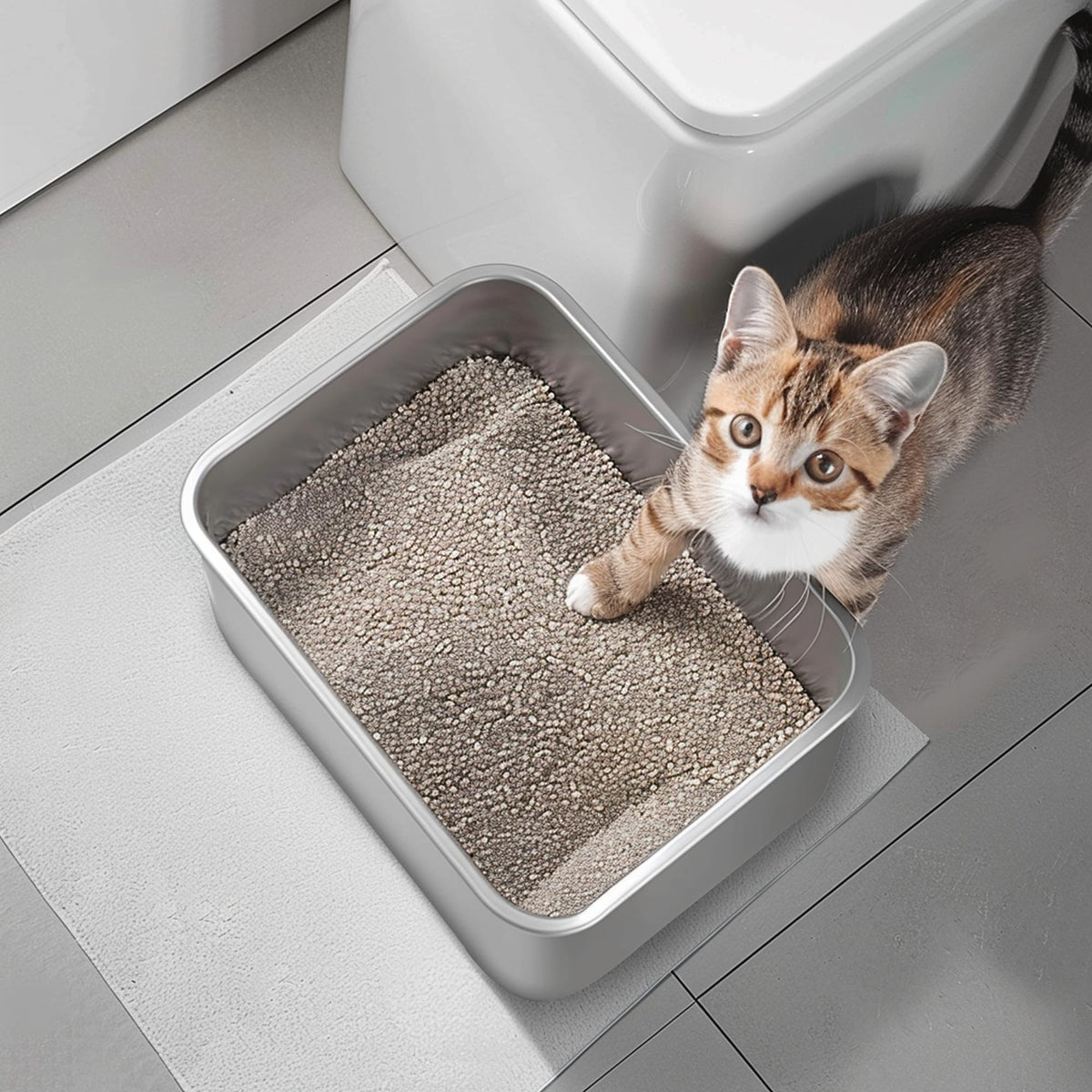 Large Stainless Steel Cat Litter Box A3168