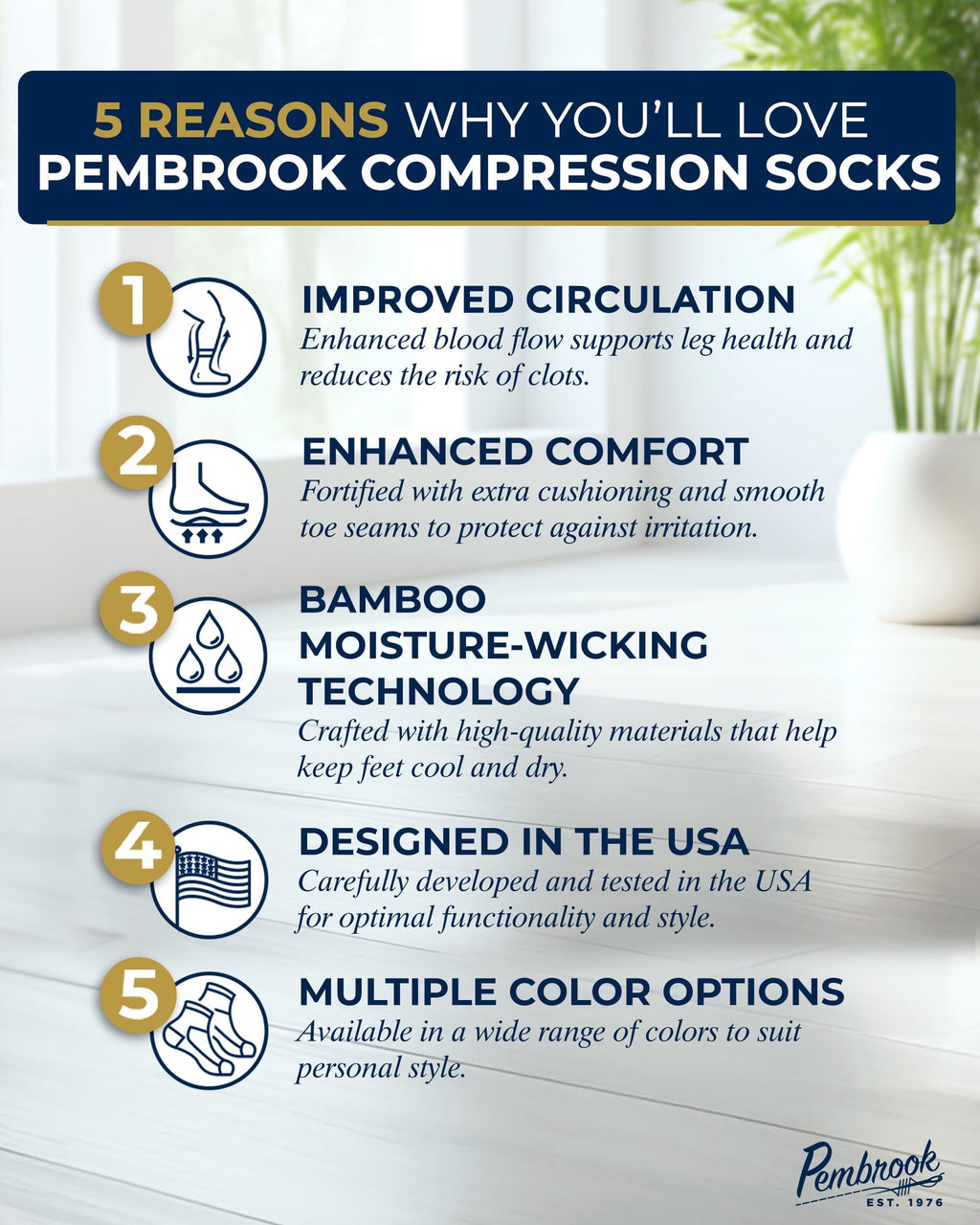 Bamboo Viscose 3 Pairs 8-15 mmhg Knee High Compression Socks S900
