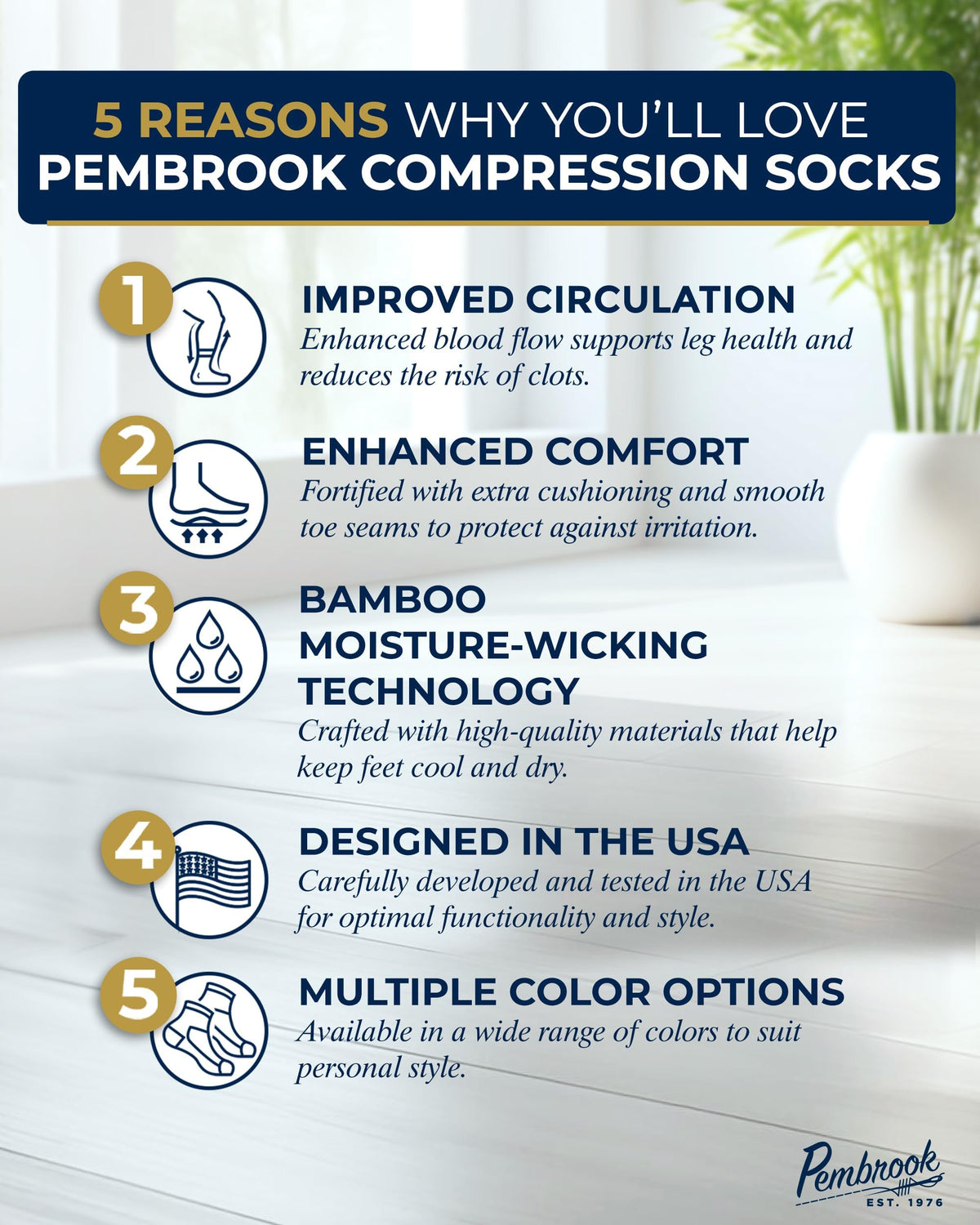 Bamboo Viscose 3 Pairs 8-15 mmhg Knee High Compression Socks S900