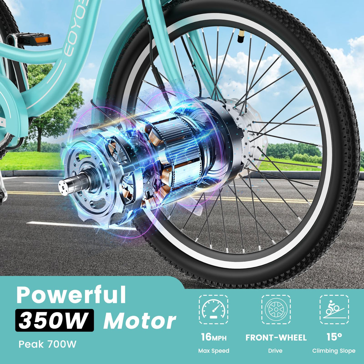 24/26 Inch 350W Electric Tricycle with Removable 36V Battery and Rear Basket T630