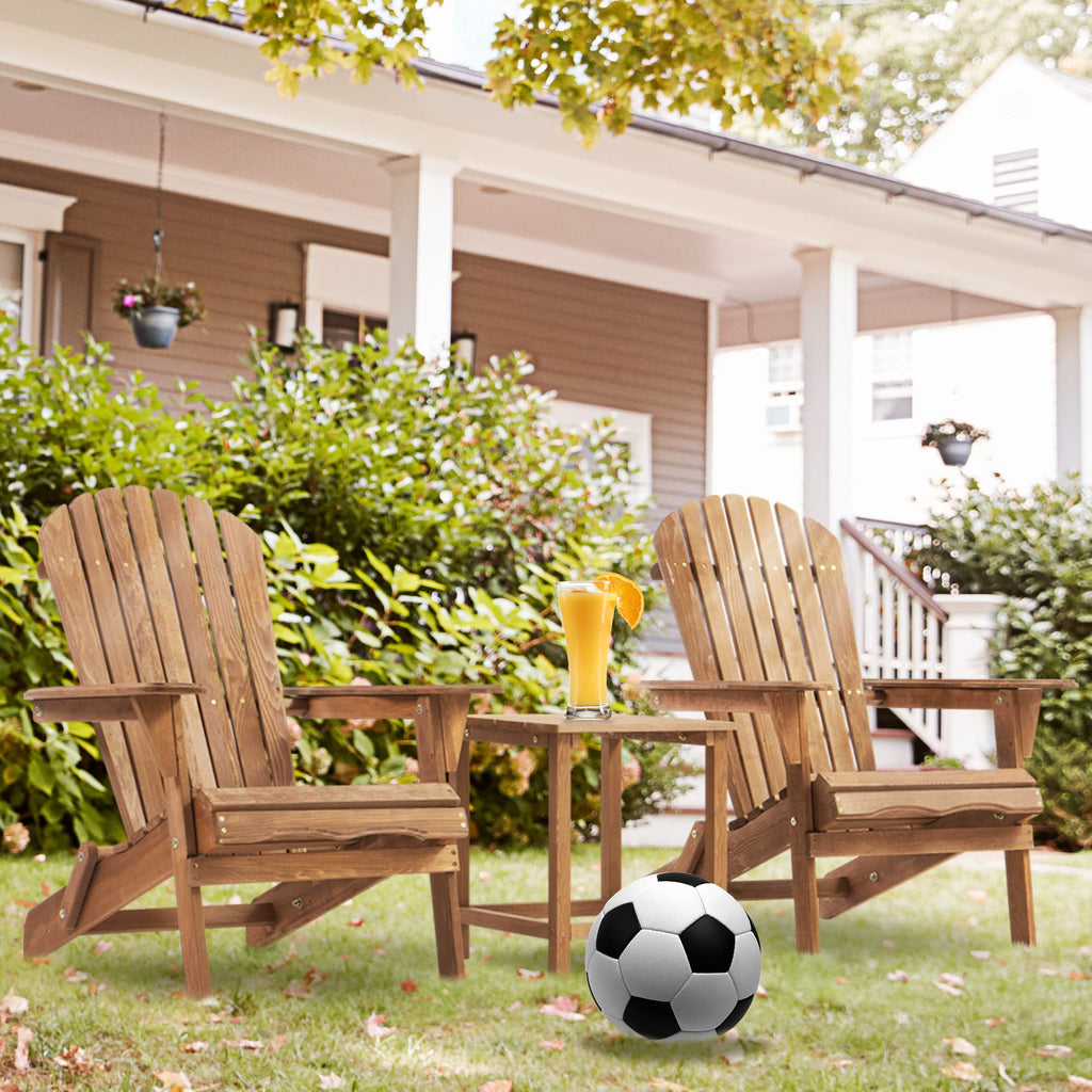 Wooden Folding Adirondack Chair Set of 2 Solid Cedar Light Brown T92375