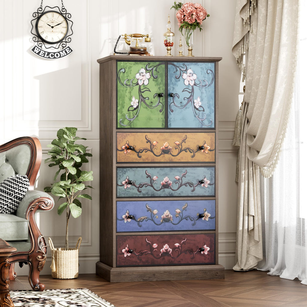 50" H Boho 4 Drawer Dresser O244
