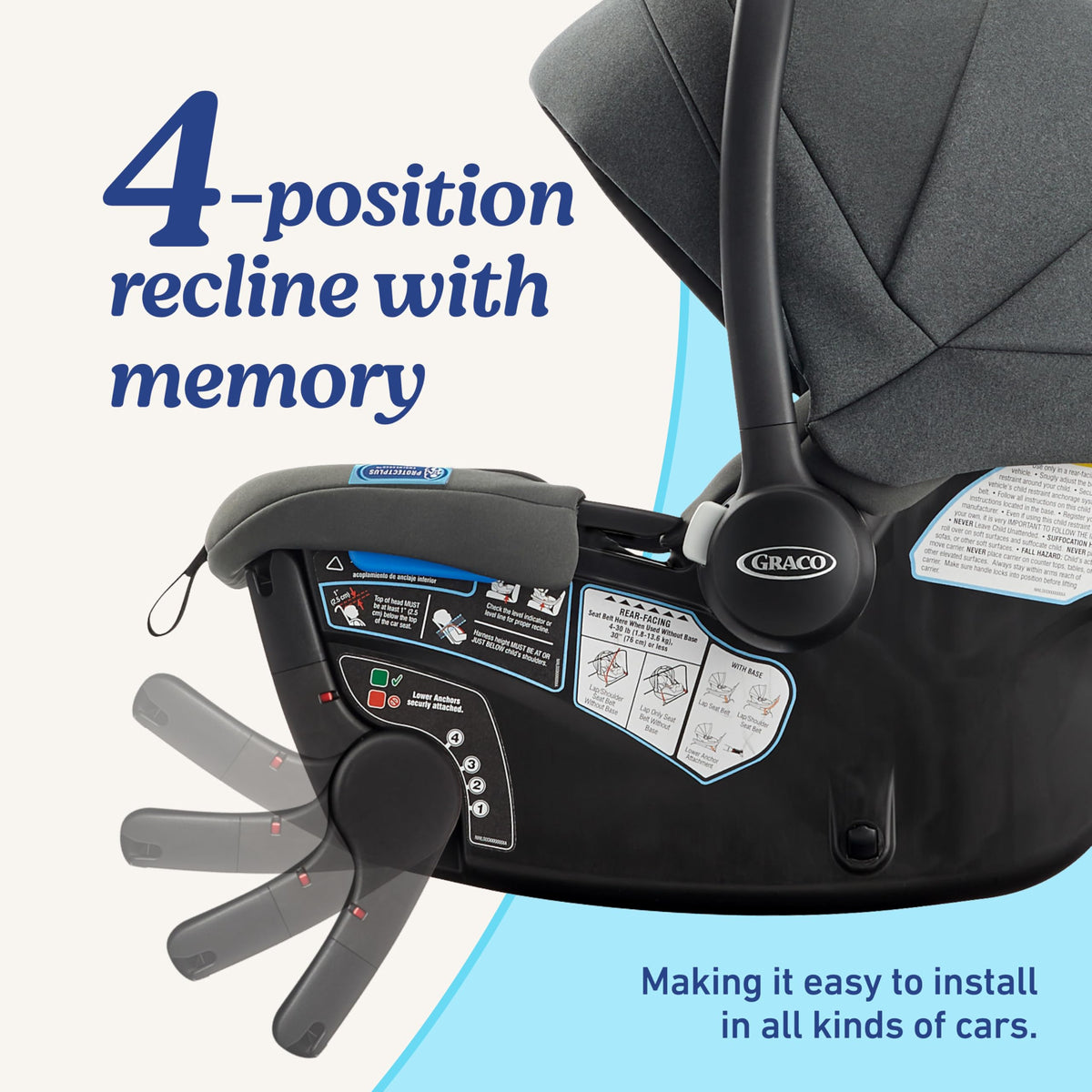 Infant Car Seat with Canopy, Rear Facing, Lightweight W1391