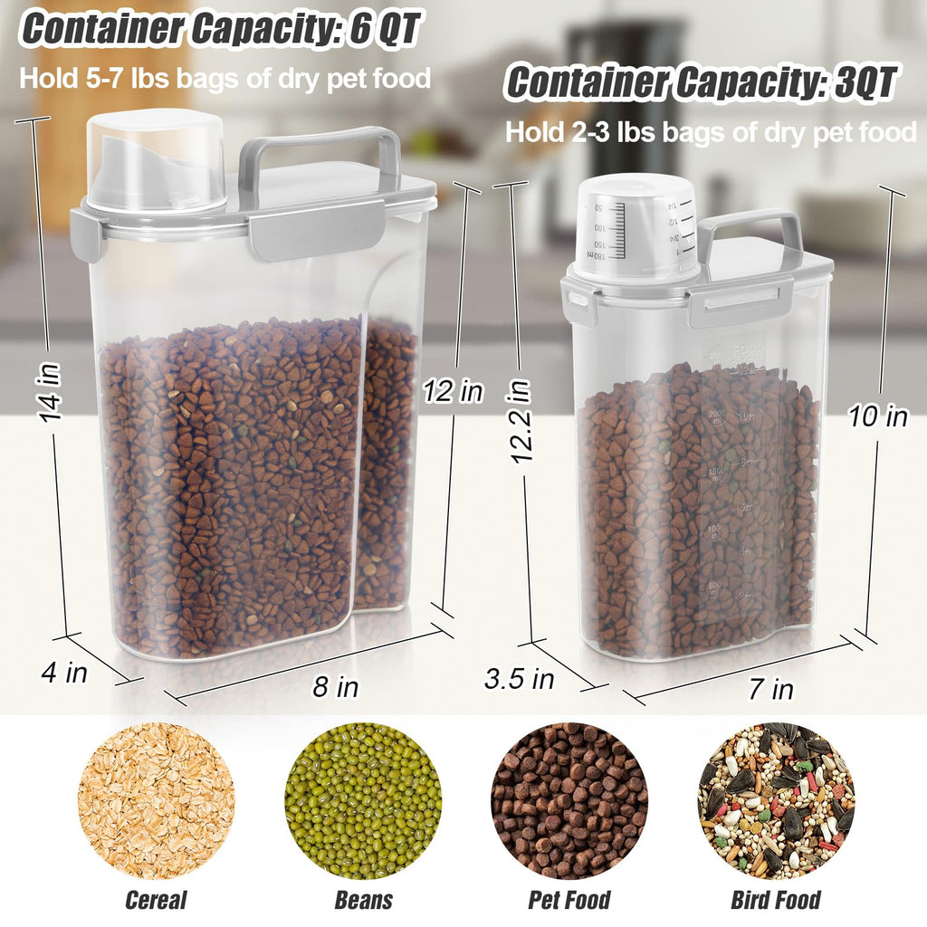 2 Pack Airtight Pet Food Storage Containers with Spout V159