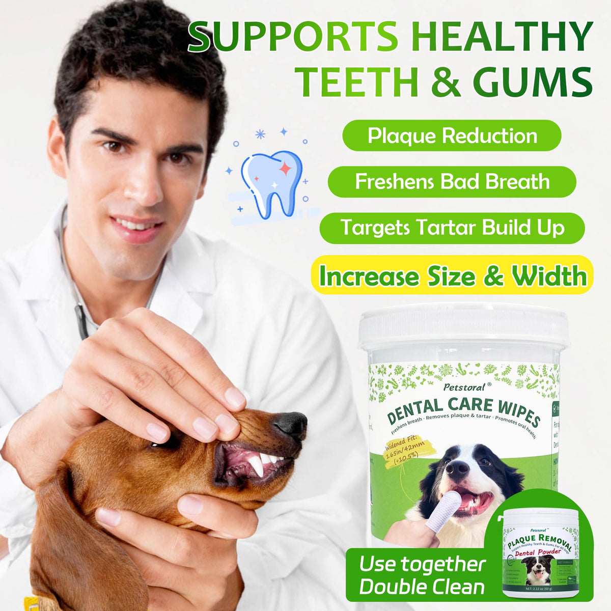 Dental Care Wipes for Dogs and Cats, 50 Count Z395