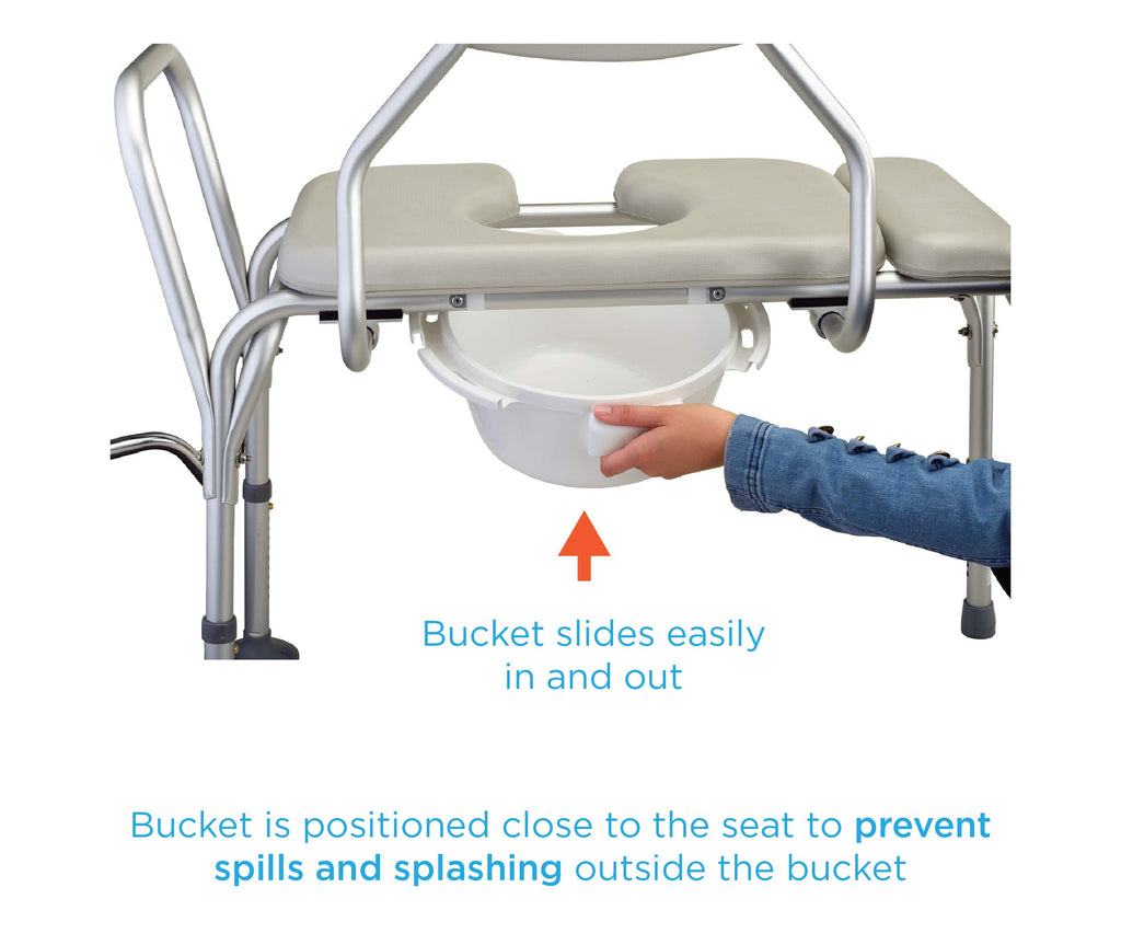 Padded Transfer Bench with Commode, Adjustable Aluminum Y69108