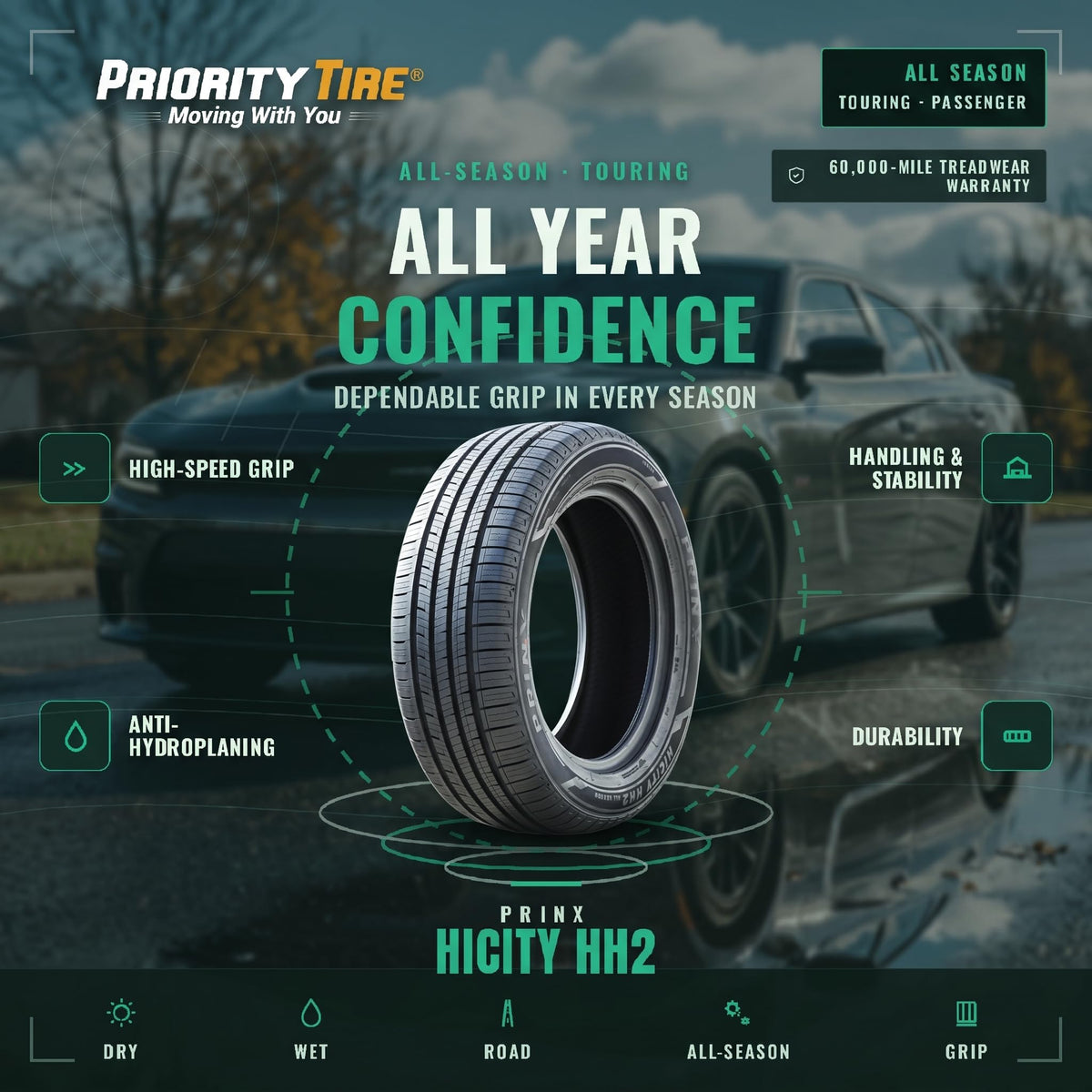 All Season 205/65R15 99H XL Passenger Tire T51206