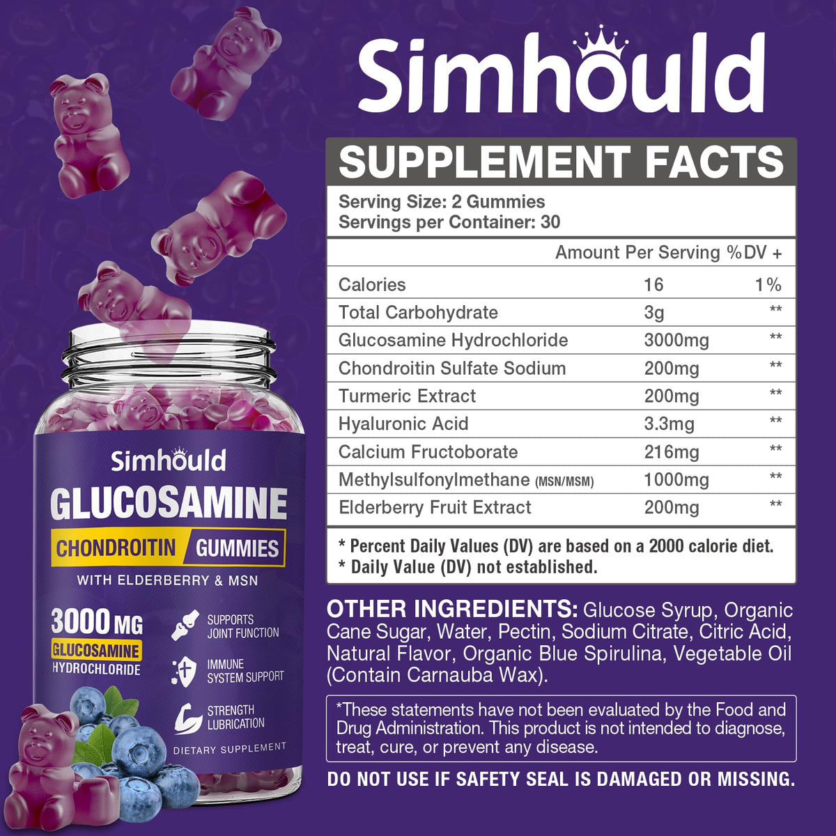 Glucosamine Chondroitin Gummies with MSM & Elderberry A640032