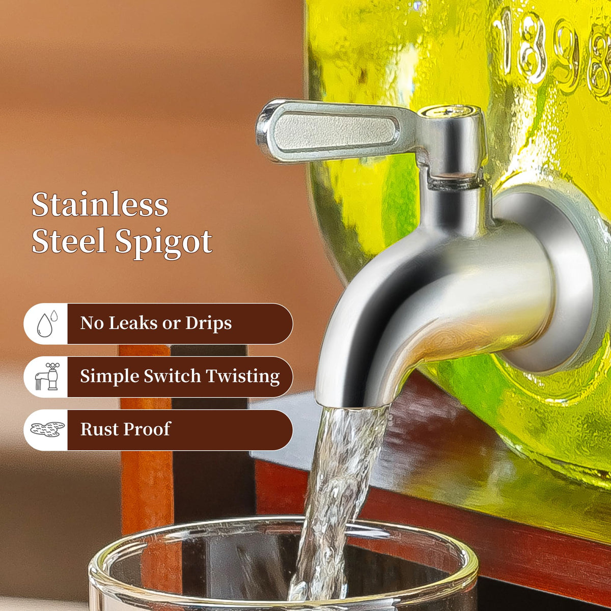 2 Gallon Drink Dispenser with Stand and Lid V9027