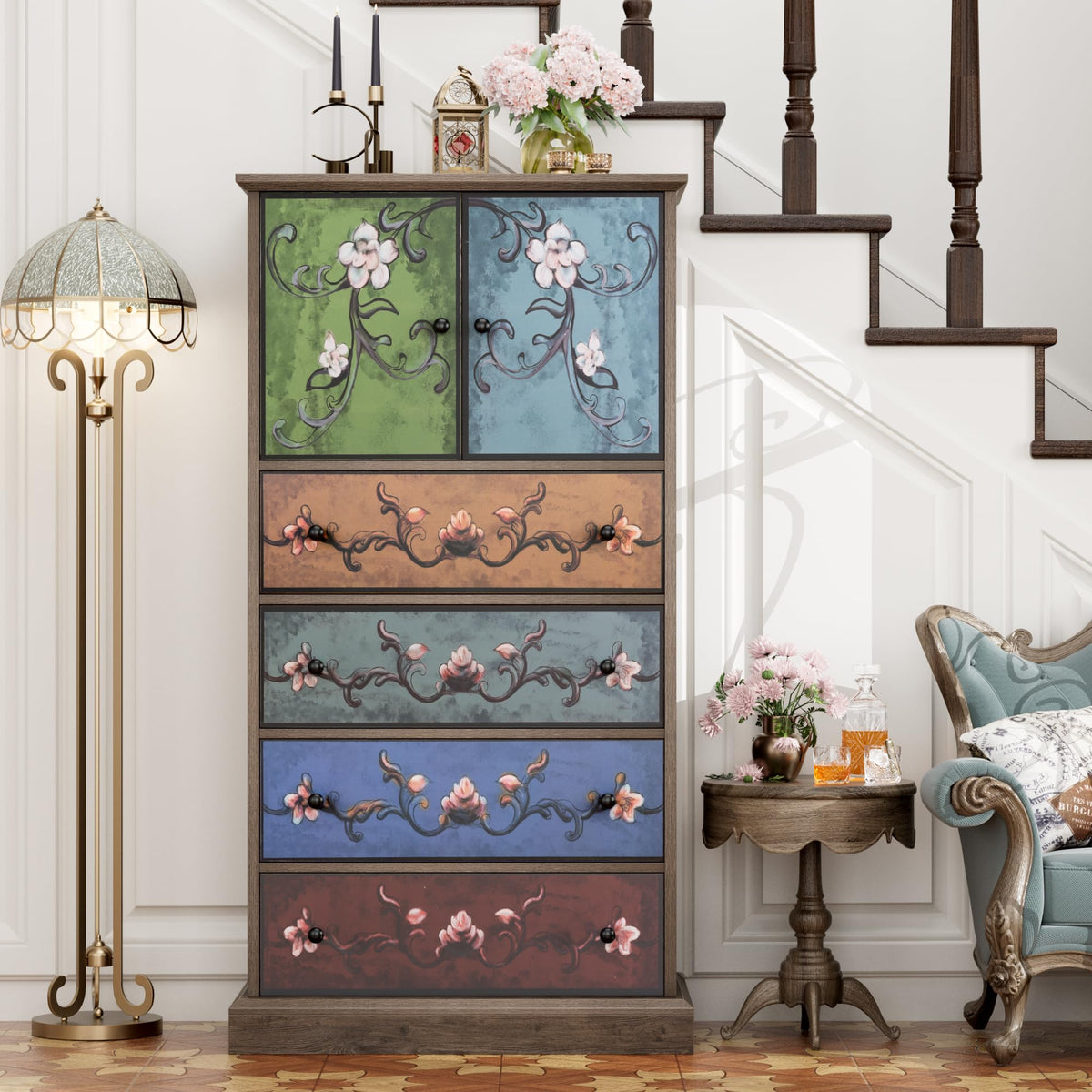 50" H Boho 4 Drawer Dresser O244