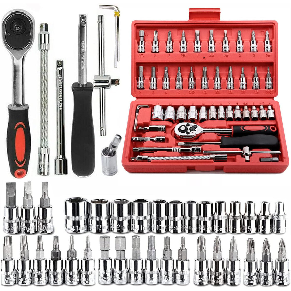 1/4 in. Drive Ratchet Socket Wrench Set J364