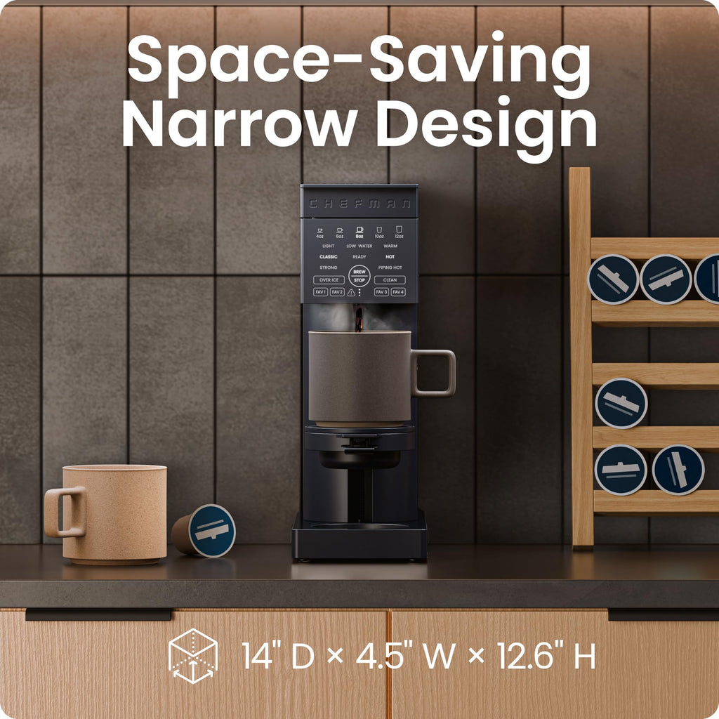 Single Serve Coffee Maker with Brew Strength Settings, 45 oz Removable Water Reservoir T767965