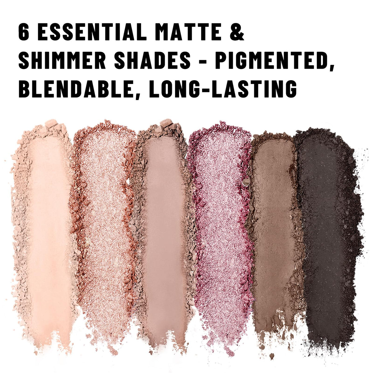 6-Color Matte and Shimmer Eyeshadow Palette with Brush A295130