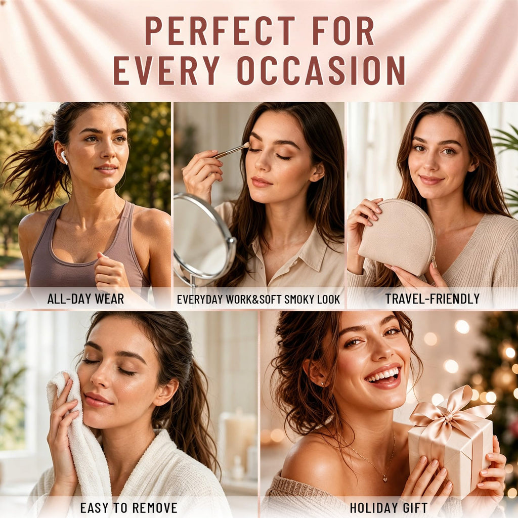 6-Color Matte and Shimmer Eyeshadow Palette with Brush A295130
