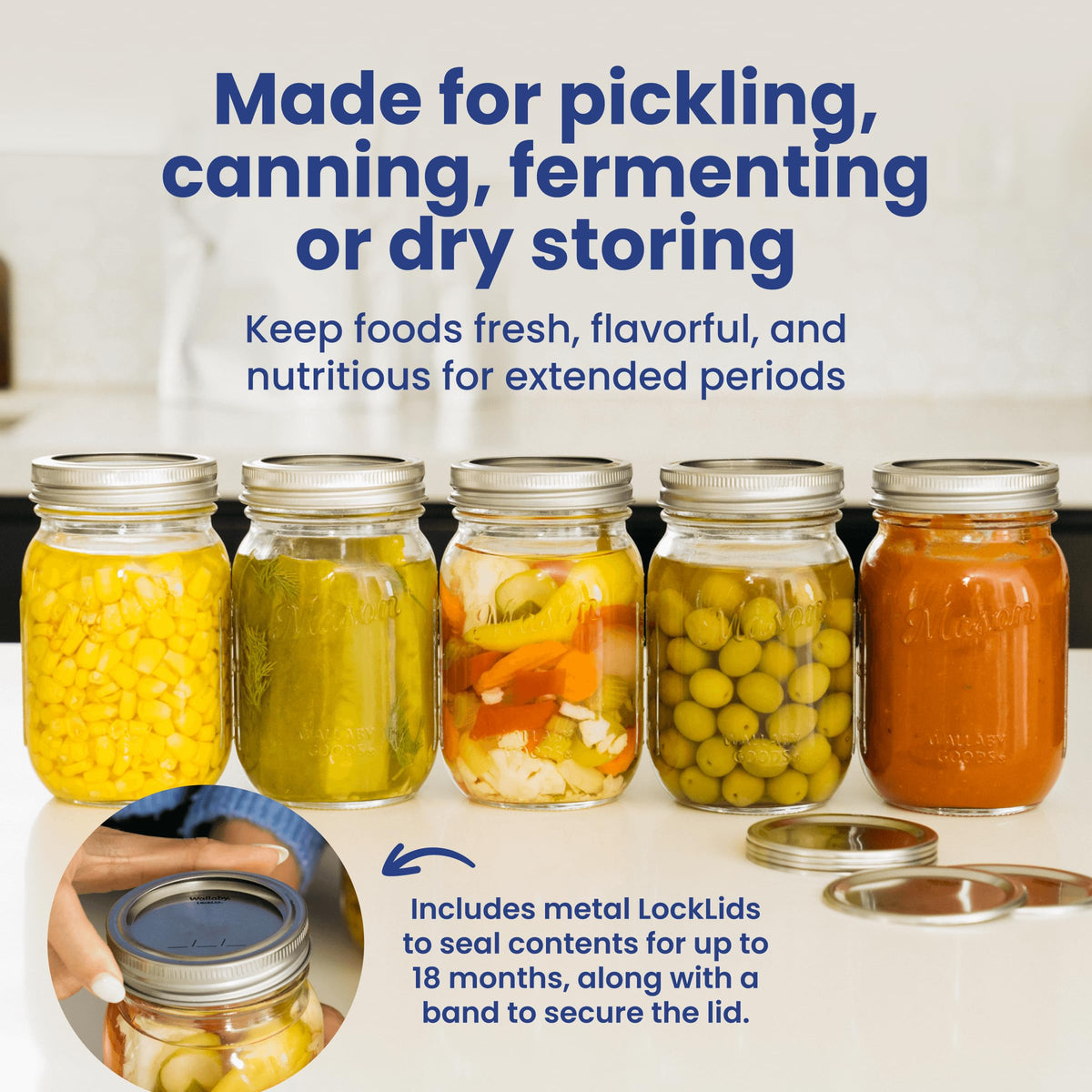 16oz Clear Glass Mason Jars with Lids 12-Pack T95213
