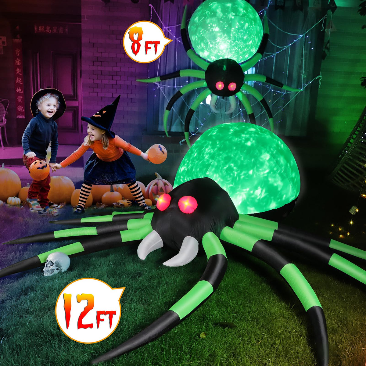 12 FT Halloween Inflatable Spider Outdoor Decoration T850