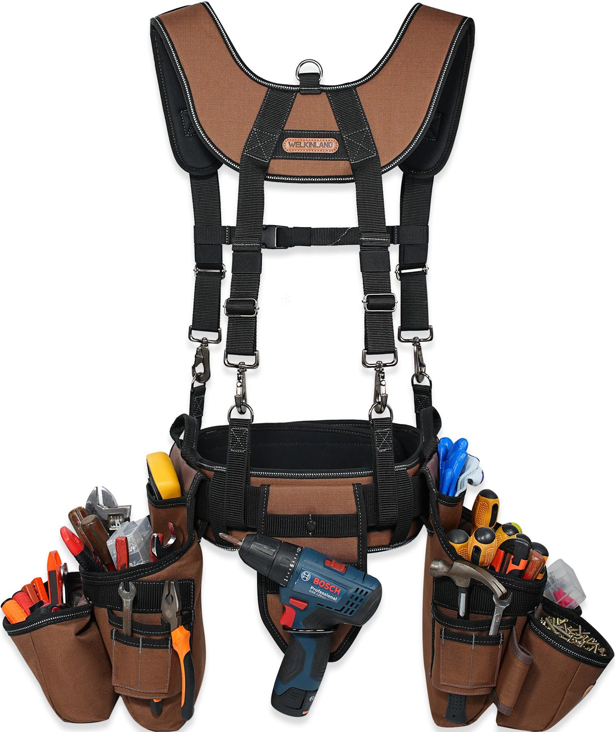 39-Pocket Heavy-Duty Tool Belt With Suspenders Q18831