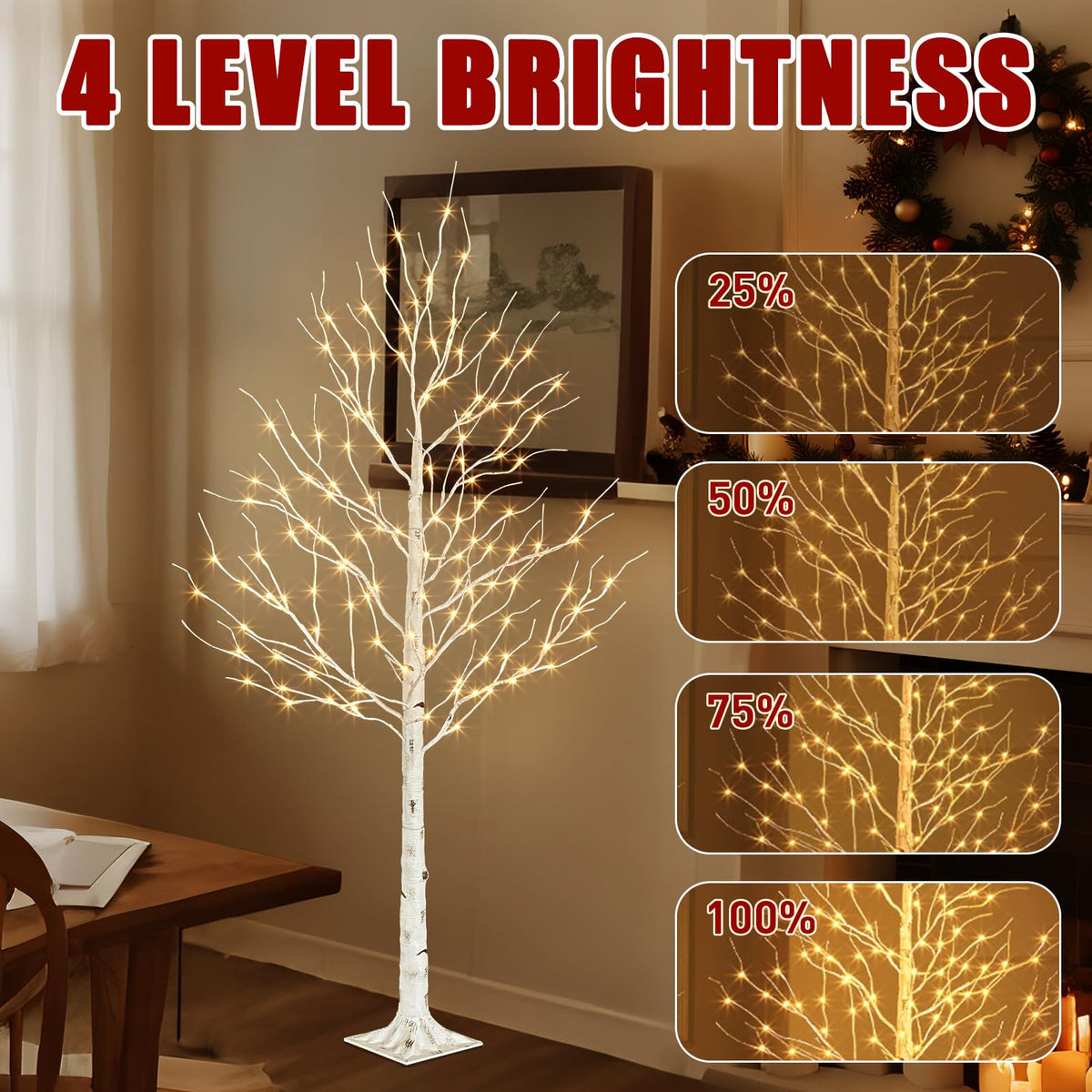 6ft Lighted Birch Tree E531
