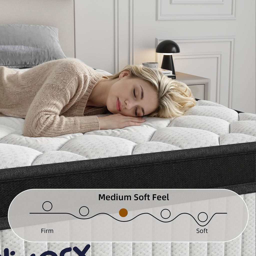Full Size 12 Inch Hybrid Medium Firm Memory Foam Mattress V737669