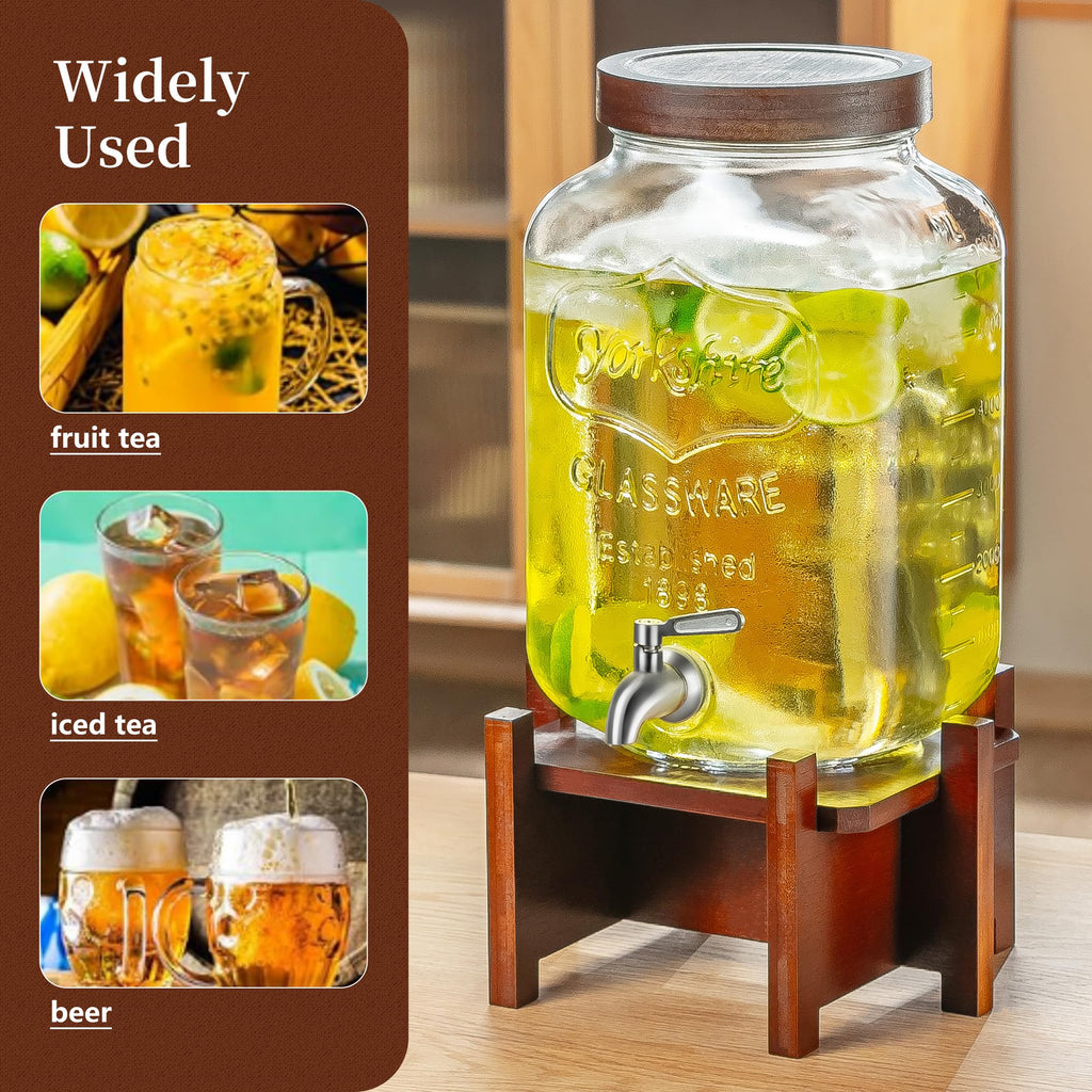 2 Gallon Drink Dispenser with Stand and Lid V9027
