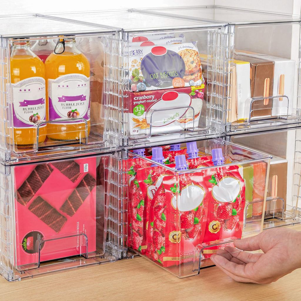 4 Pack Large Stackable Clear Storage Drawers M959421