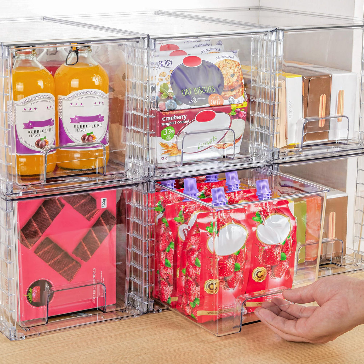 4 Pack Large Stackable Clear Storage Drawers M959421