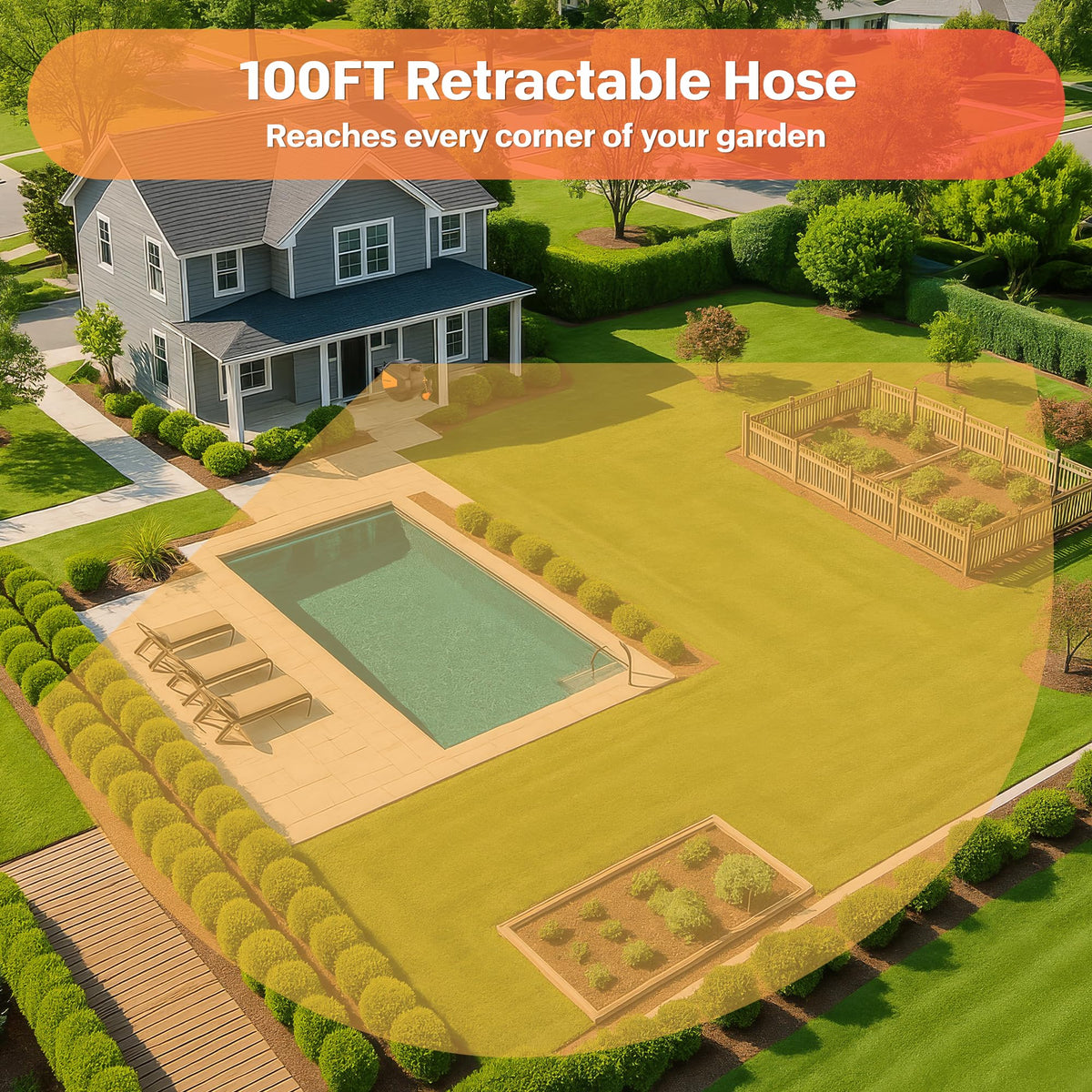1/2"x100ft Retractable Wall Mount Garden Hose Reel K8994
