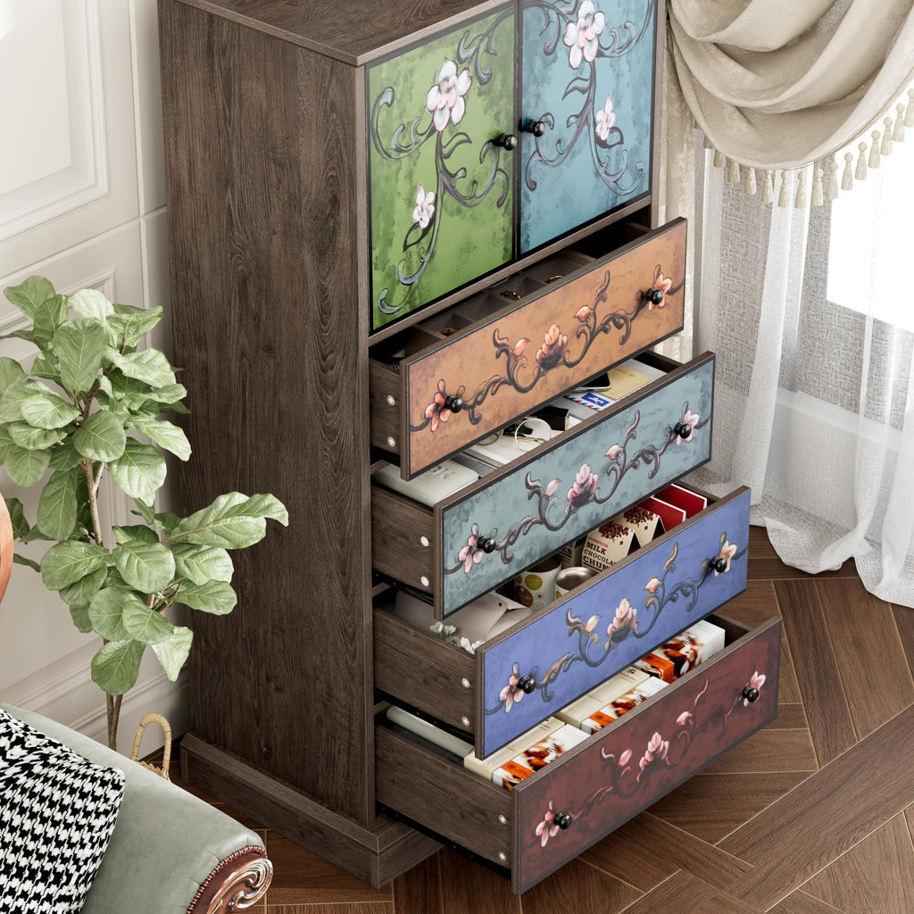 50" H Boho 4 Drawer Dresser O244